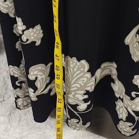 APT. 9 Floral Paisley, Black Tan Grecian Women's Belted Maxi Dress Size Small - Picture 6 of 11